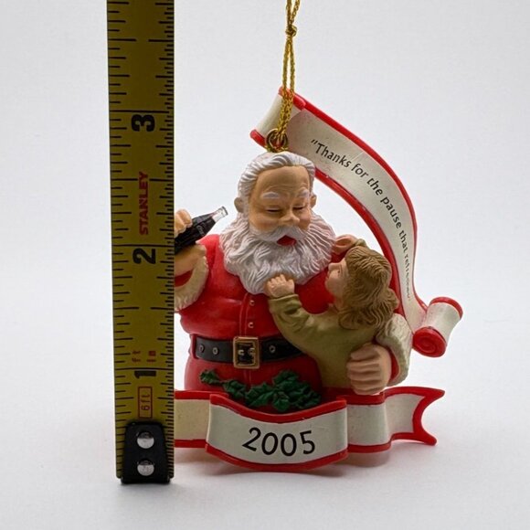 Coca-Cola Santa & Child Christmas Ornament 2005 Collectible - Picture 6 of 7